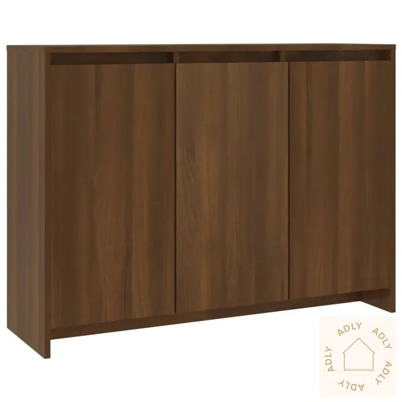 Skjenk Brun Eik 102X33X75 Cm Konstruert Tre