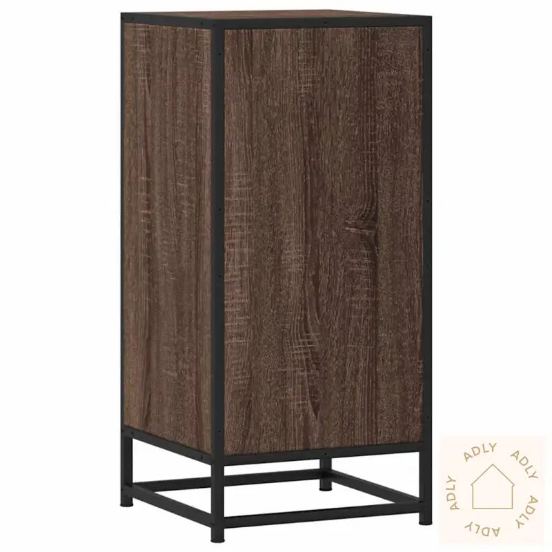 Skjenk Brun Eik 35,5X35X76 Cm Konstruert Tre Og Metall