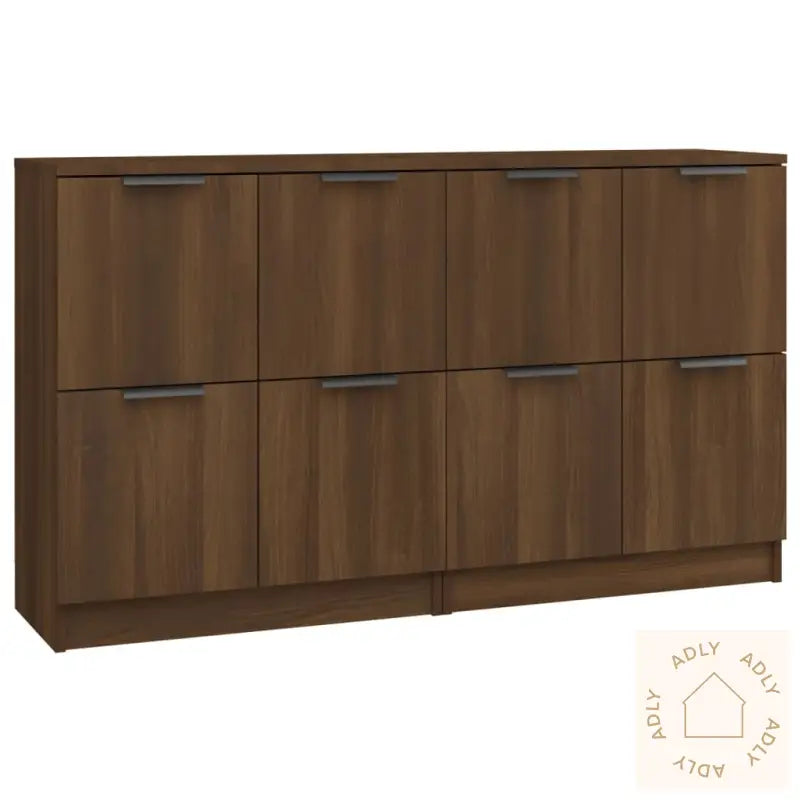 Skjenker 2 Stk Brun Eik 60X30X70 Cm Konstruert Tre