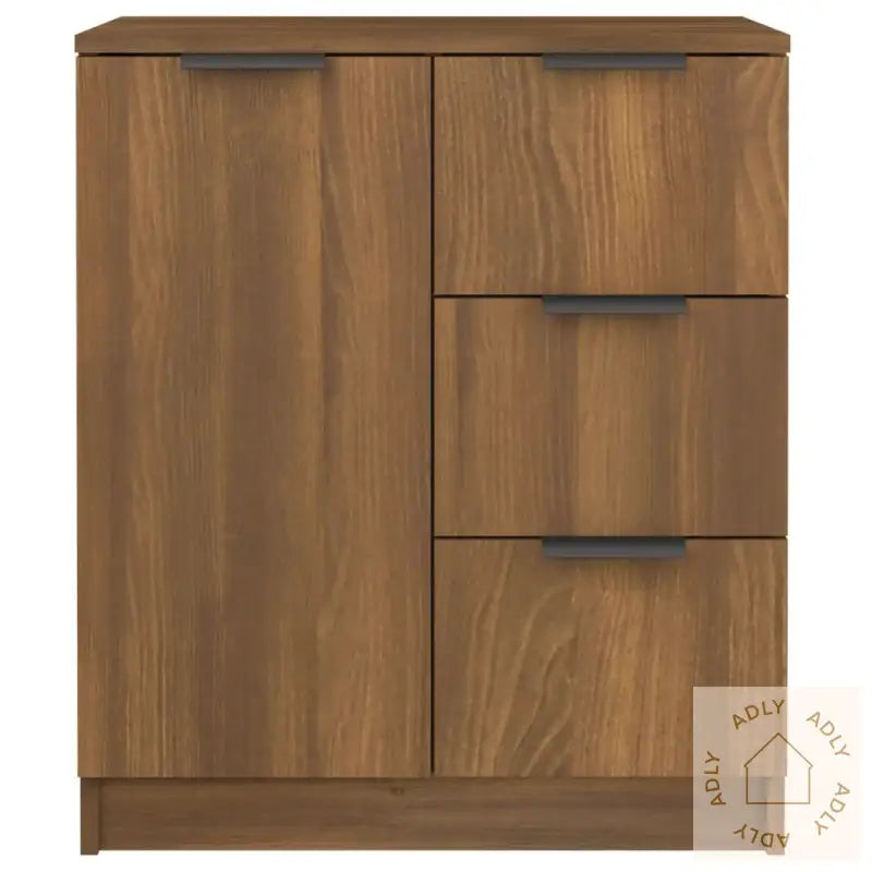Skjenker 2 Stk Brun Eik 60X30X70 Cm Konstruert Tre