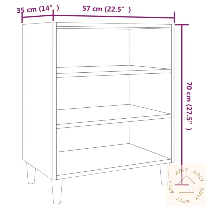 Skjenk Brun Eik 57X35X70 Cm Konstruert Tre