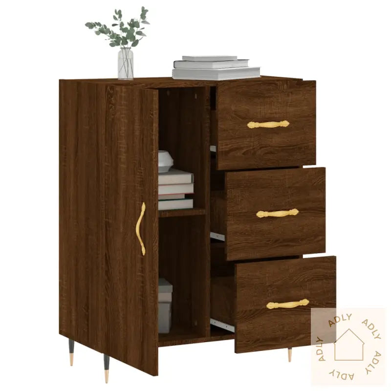Skjenk Brun Eik 69,5X34X90 Cm Konstruert Tre