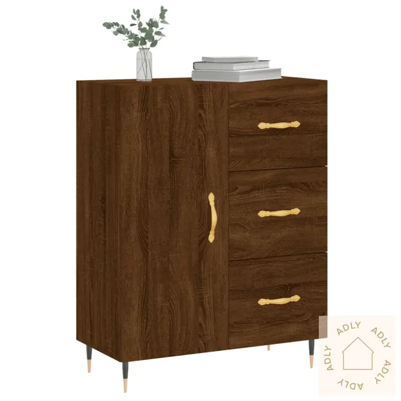 Skjenk Brun Eik 69,5X34X90 Cm Konstruert Tre