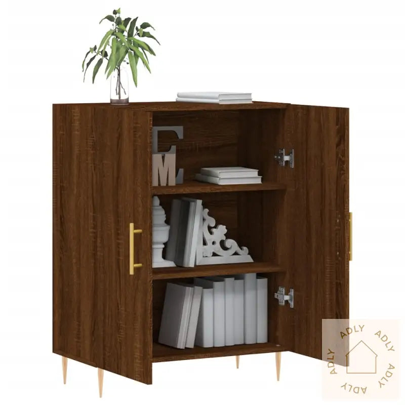 Skjenk Brun Eik 69,5X34X90 Cm Konstruert Tre