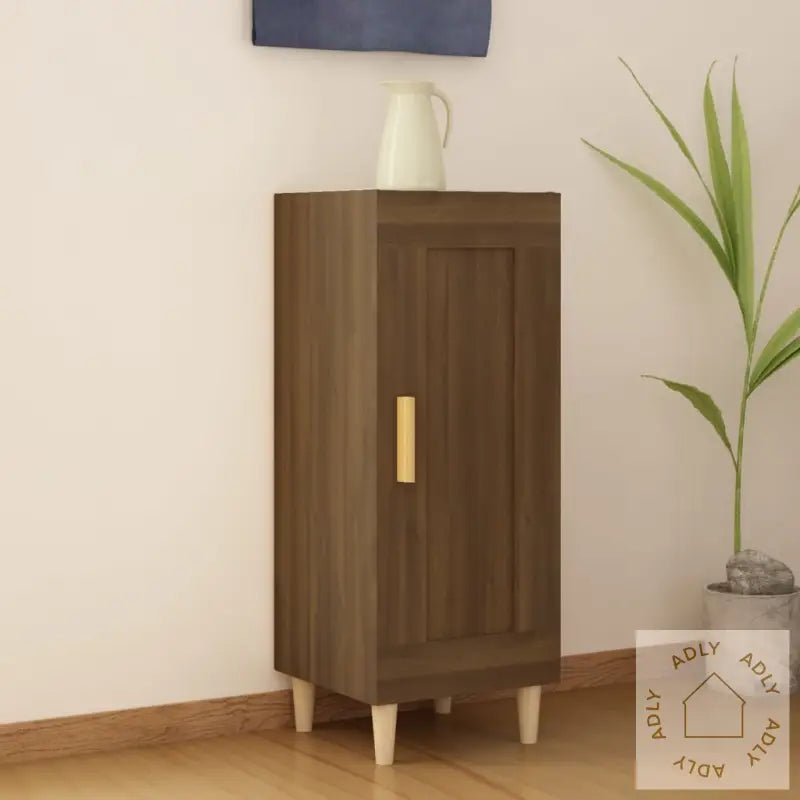Skjenk Brun Eik 34,5X34X90 Cm Konstruert Tre