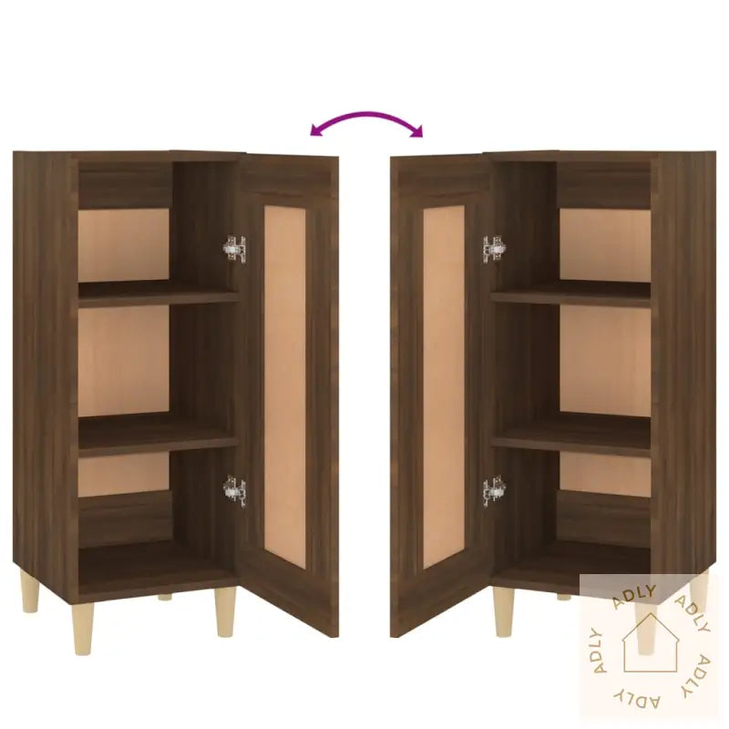 Skjenk Brun Eik 34,5X34X90 Cm Konstruert Tre