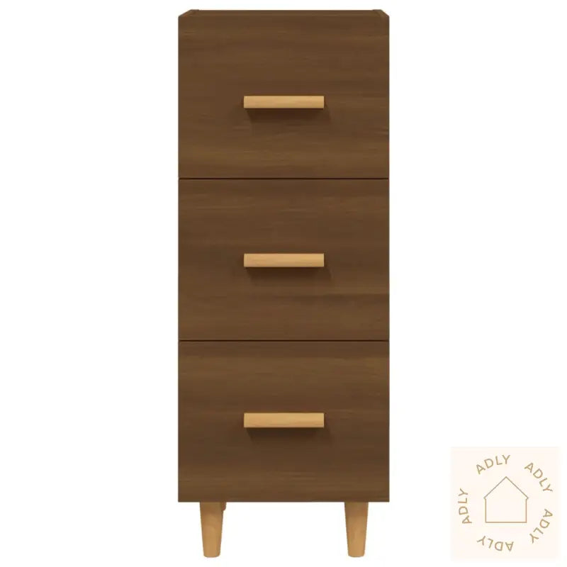 Skjenk Brun Eik 34,5X34X90 Cm Konstruert Tre