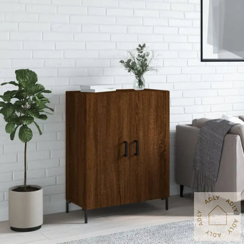 Skjenk Brun Eik 69,5X34X90 Cm Konstruert Tre