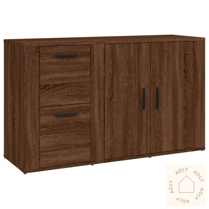 Skjenk Brun Eik 100X33X59,5 Cm Konstruert Tre