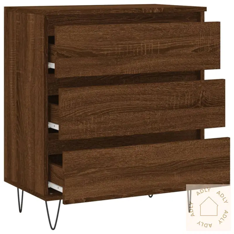 Skjenk Brun Eik 60X35X70 Cm Konstruert Tre