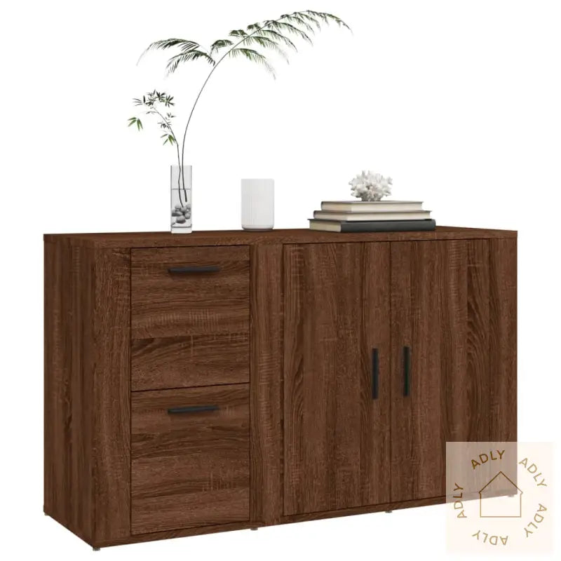 Skjenk Brun Eik 100X33X59,5 Cm Konstruert Tre