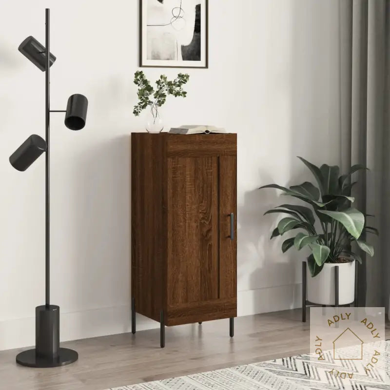 Skjenk Brun Eik 34,5X34X90 Cm Konstruert Tre
