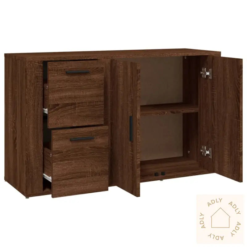 Skjenk Brun Eik 100X33X59,5 Cm Konstruert Tre