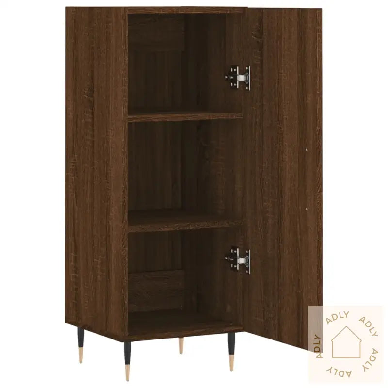 Skjenk Brun Eik 34,5X34X90 Cm Konstruert Tre