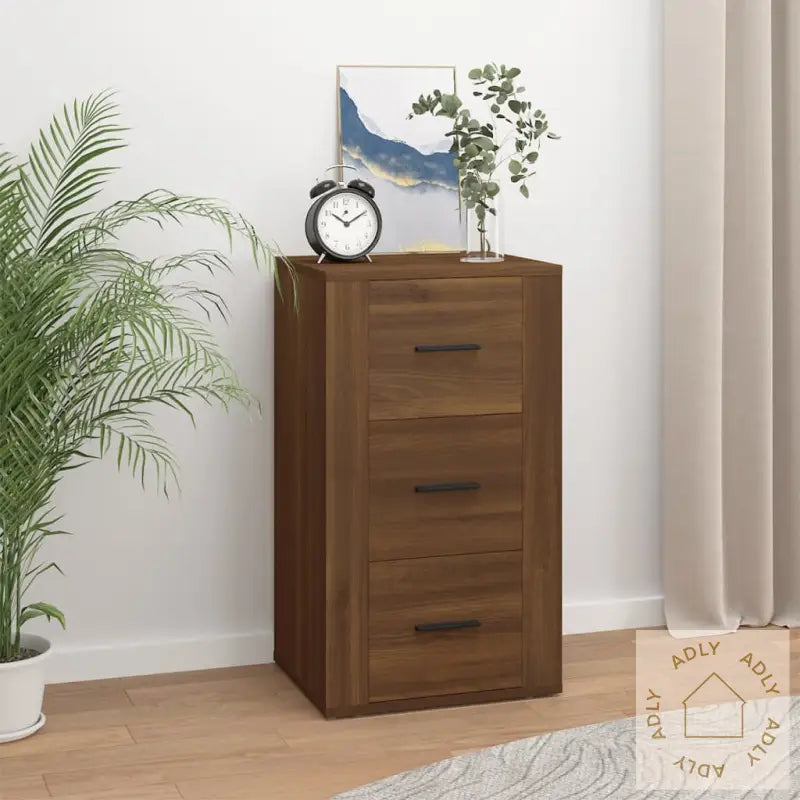 Skjenk Brun Eik 40X33X70 Cm Konstruert Tre