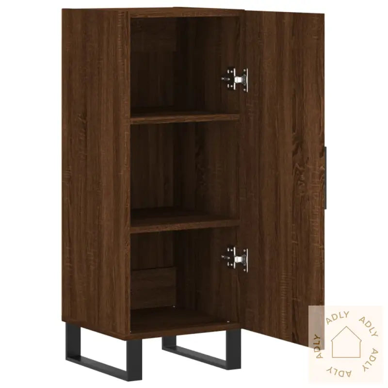 Skjenk Brun Eik 34,5X34X90 Cm Konstruert Tre