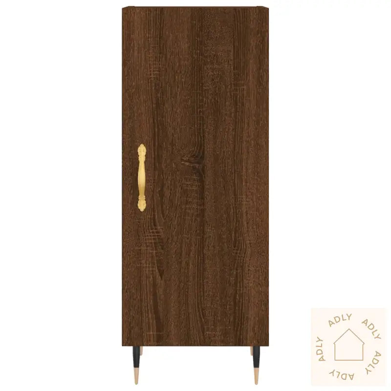 Skjenk Brun Eik 34,5X34X90 Cm Konstruert Tre