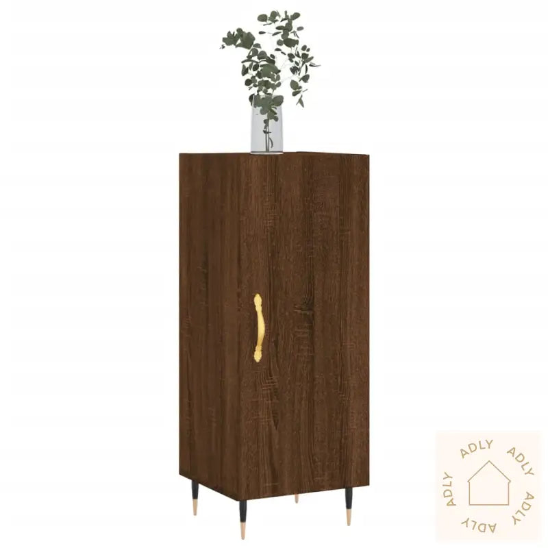 Skjenk Brun Eik 34,5X34X90 Cm Konstruert Tre