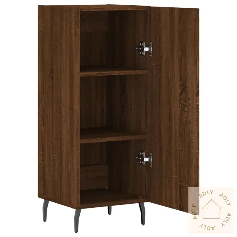 Skjenk Brun Eik 34,5X34X90 Cm Konstruert Tre