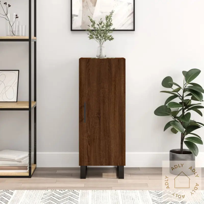 Skjenk Brun Eik 34,5X34X90 Cm Konstruert Tre