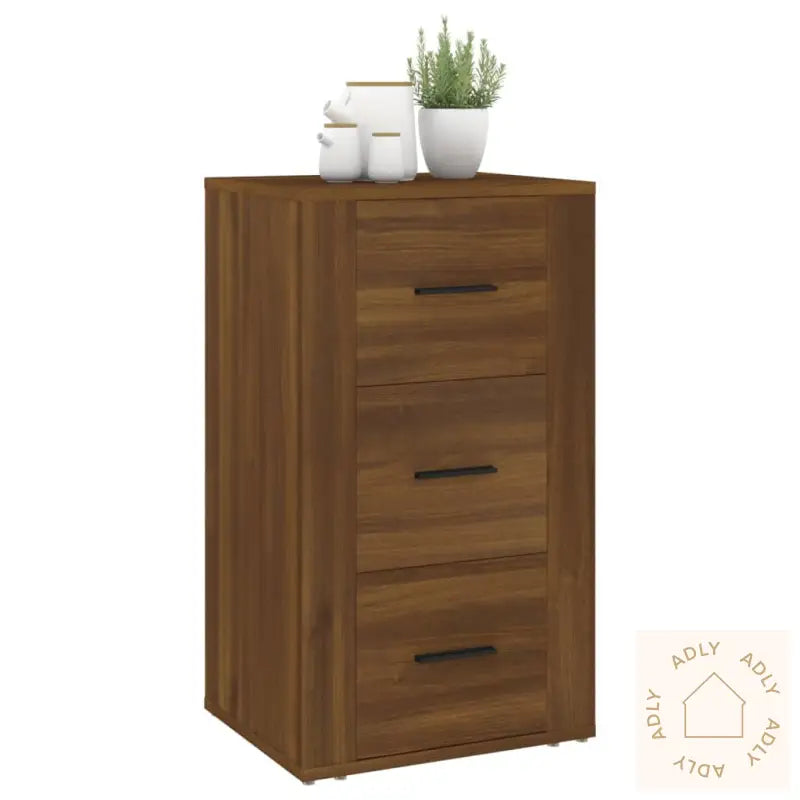 Skjenk Brun Eik 40X33X70 Cm Konstruert Tre