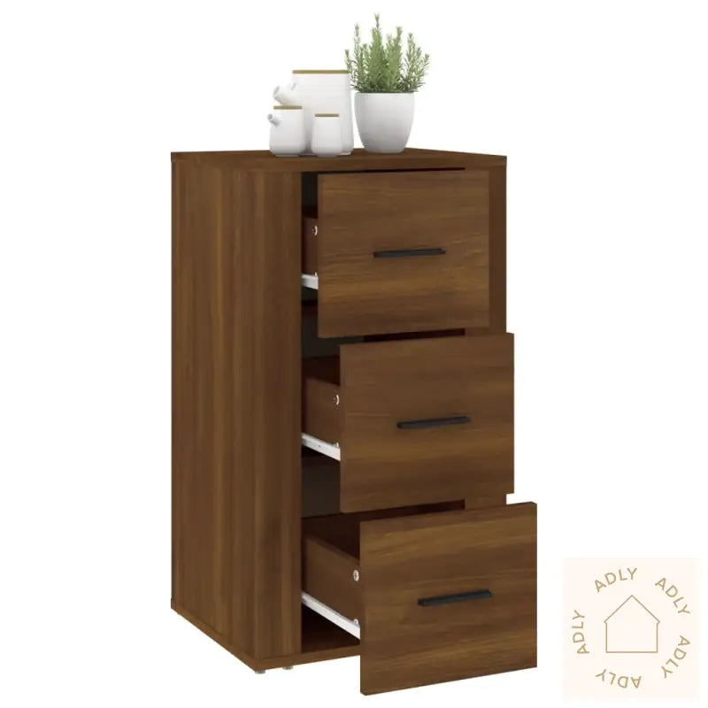 Skjenk Brun Eik 40X33X70 Cm Konstruert Tre