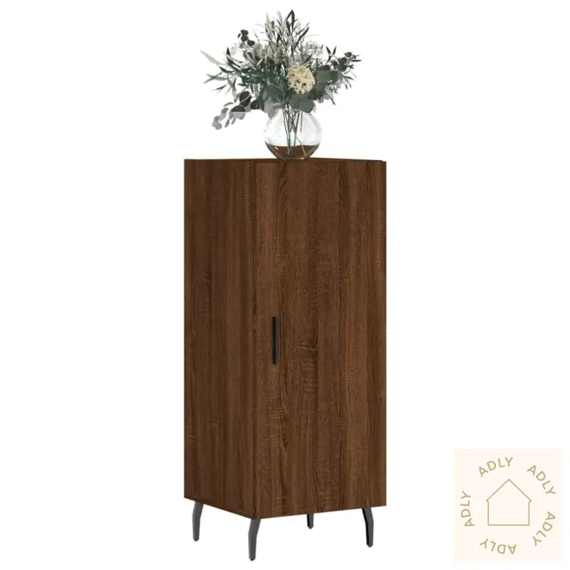 Skjenk Brun Eik 34,5X34X90 Cm Konstruert Tre