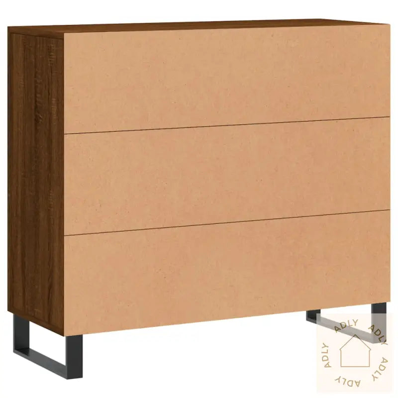 Skjenk Brun Eik 90X34X80 Cm Konstruert Tre