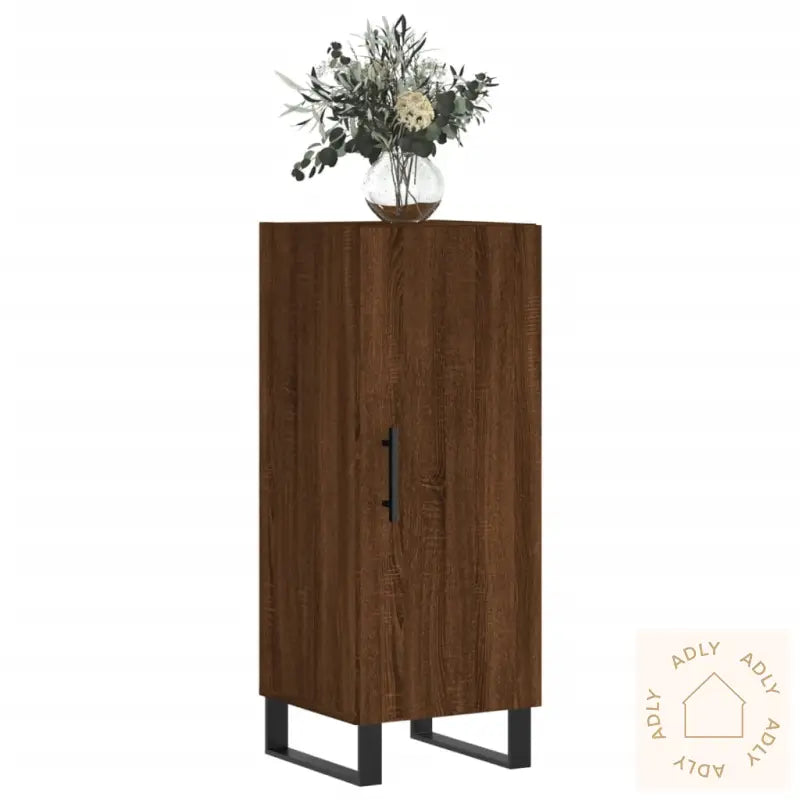 Skjenk Brun Eik 34,5X34X90 Cm Konstruert Tre