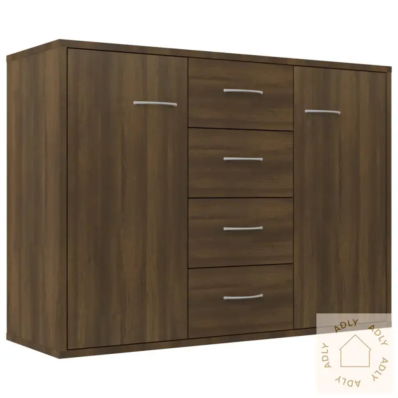 Skjenk Brun Eik 88X30X65 Cm Konstruert Tre