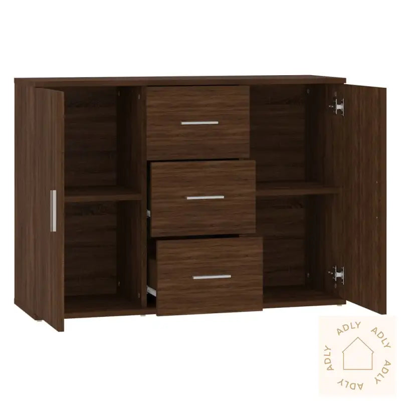Skjenk Brun Eik 91X29,5X65 Cm Konstruert Tre