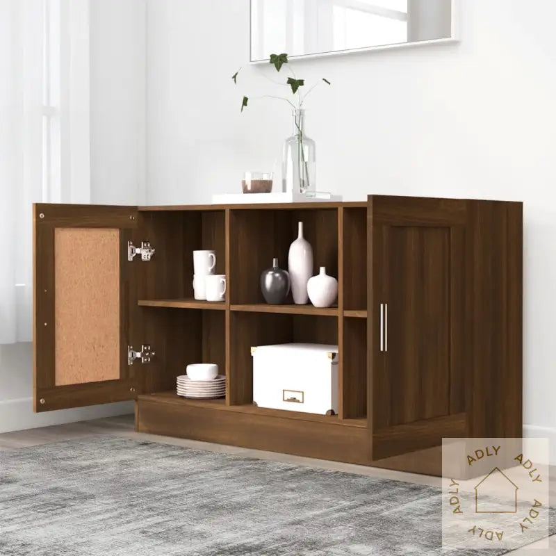 Skjenk Brun Eik 120X30,5X70 Cm Konstruert Tre