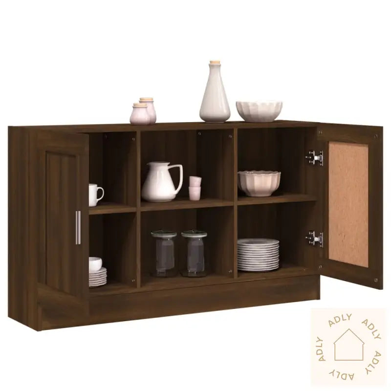 Skjenk Brun Eik 120X30,5X70 Cm Konstruert Tre