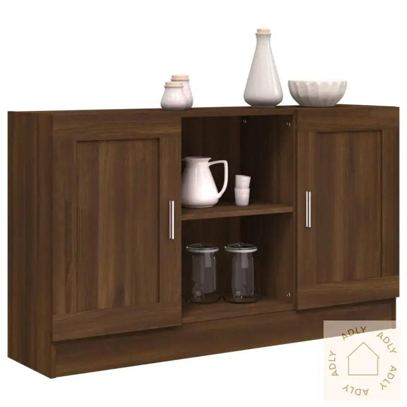 Skjenk Brun Eik 120X30,5X70 Cm Konstruert Tre