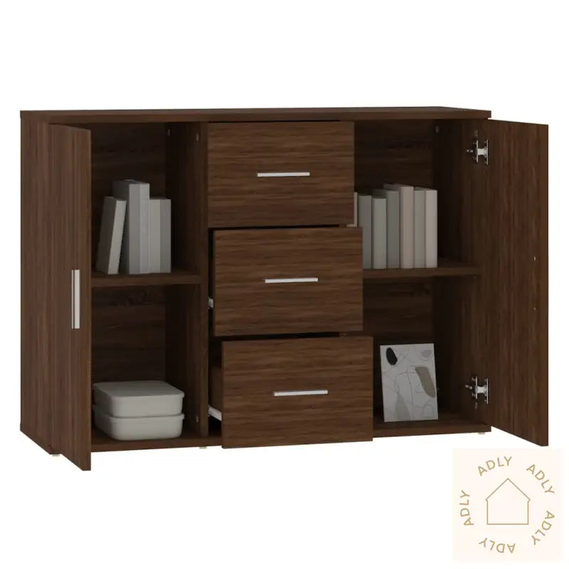 Skjenk Brun Eik 91X29,5X65 Cm Konstruert Tre