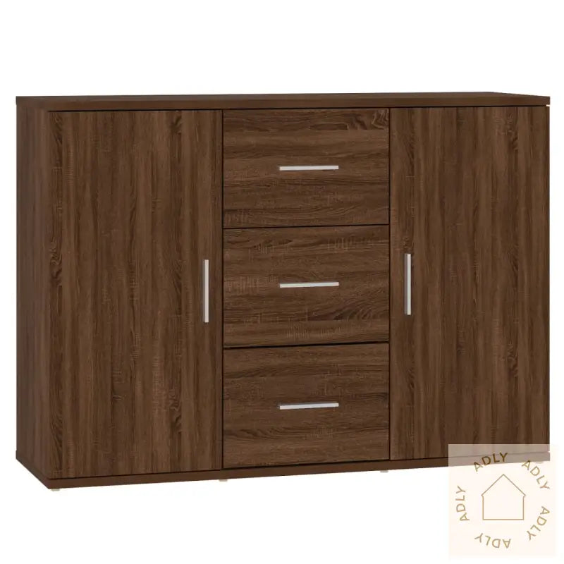 Skjenk Brun Eik 91X29,5X65 Cm Konstruert Tre