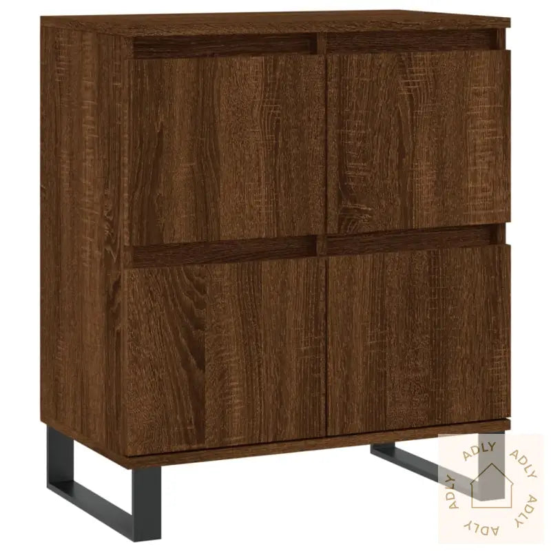 Skjenk Brun Eik 60X35X70 Cm Konstruert Tre