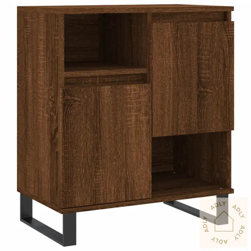 Skjenk Brun Eik 60X35X70 Cm Konstruert Tre
