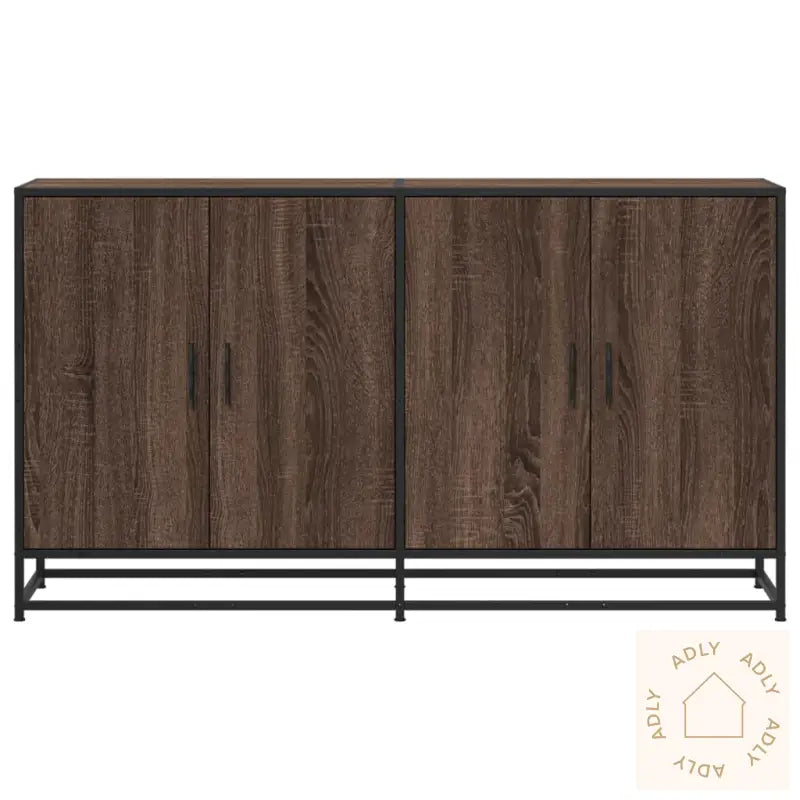 Skjenk Brun Eik 134X35X76 Cm Konstruert Tre