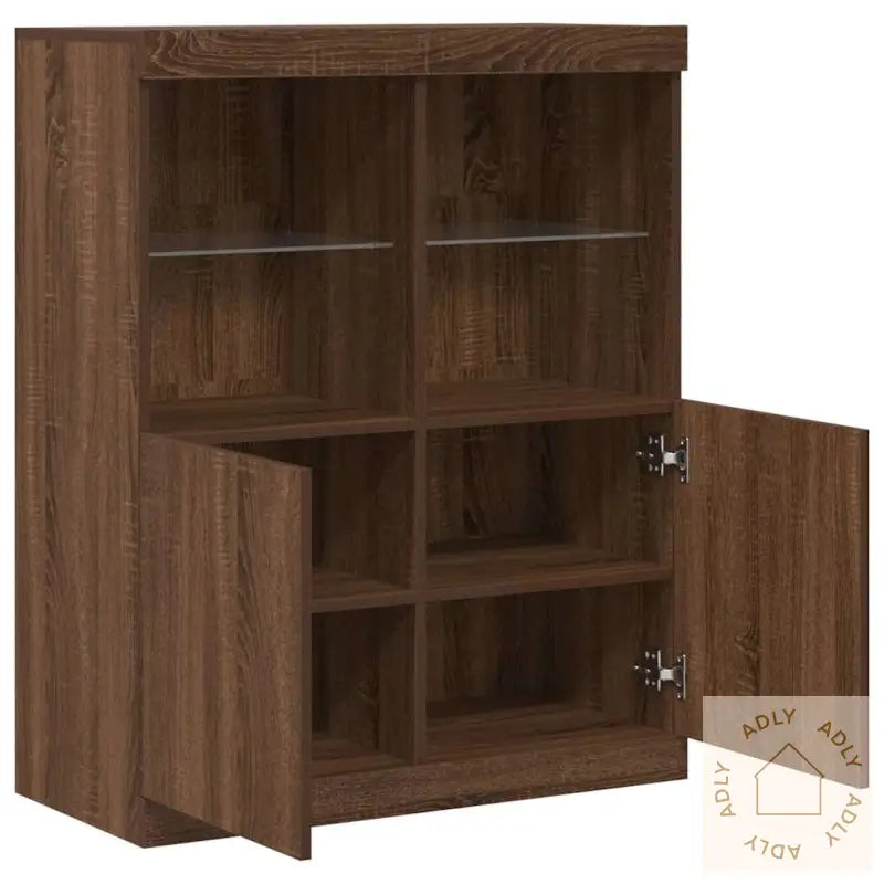 Skjenk Brun Eik 81X37X100 Cm Konstruert Tre