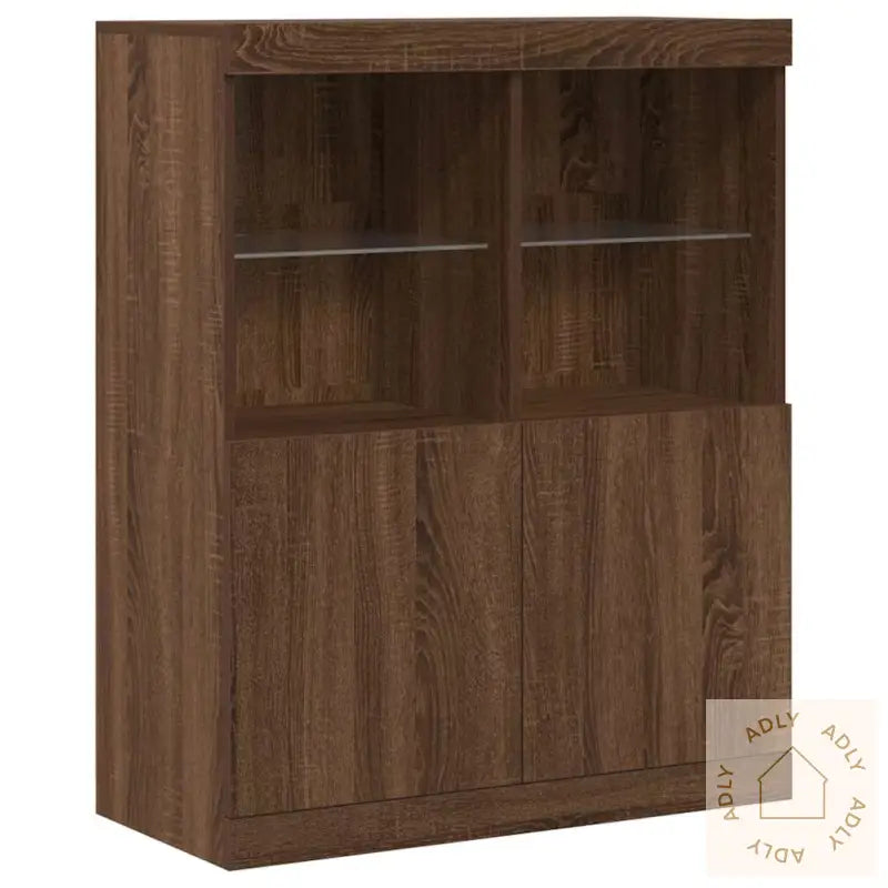 Skjenk Brun Eik 81X37X100 Cm Konstruert Tre