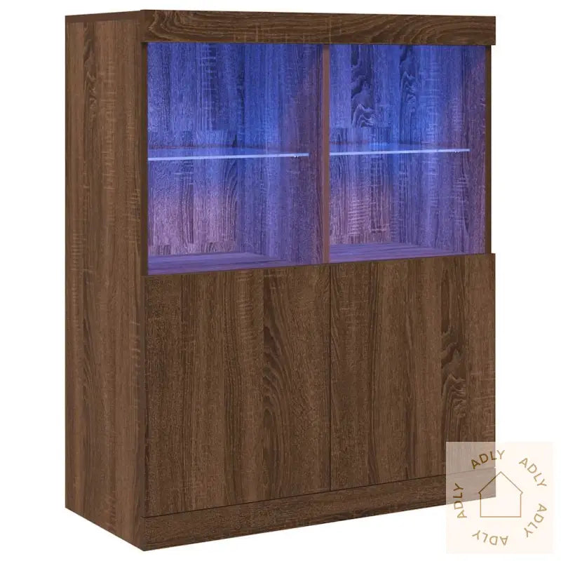 Skjenk Brun Eik 81X37X100 Cm Konstruert Tre