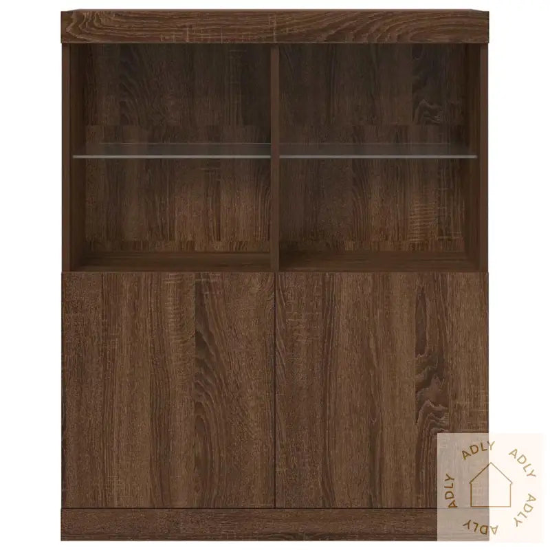 Skjenk Brun Eik 81X37X100 Cm Konstruert Tre