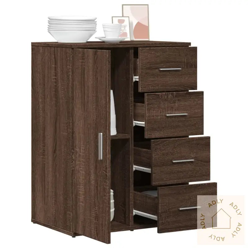 Skjenk Brun Eik 59X39X80 Cm Konstruert Tre