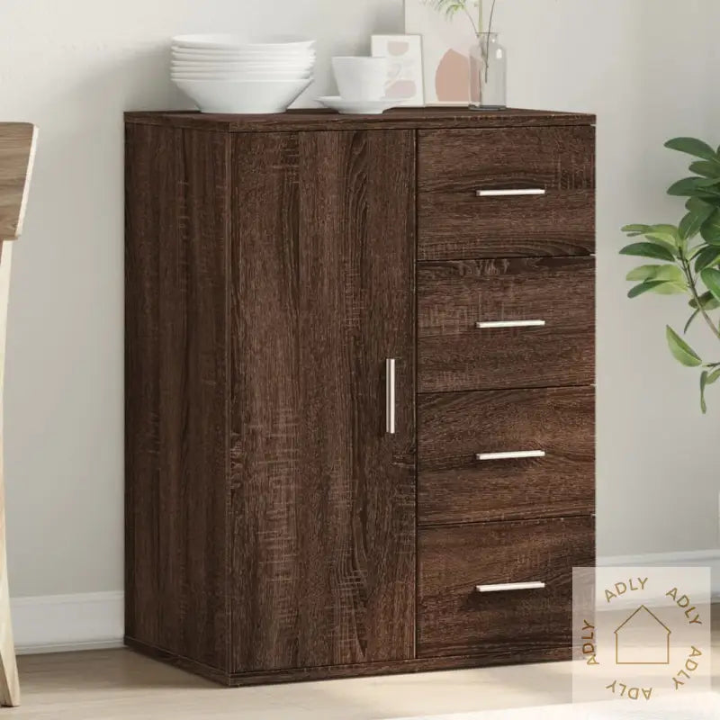 Skjenk Brun Eik 59X39X80 Cm Konstruert Tre