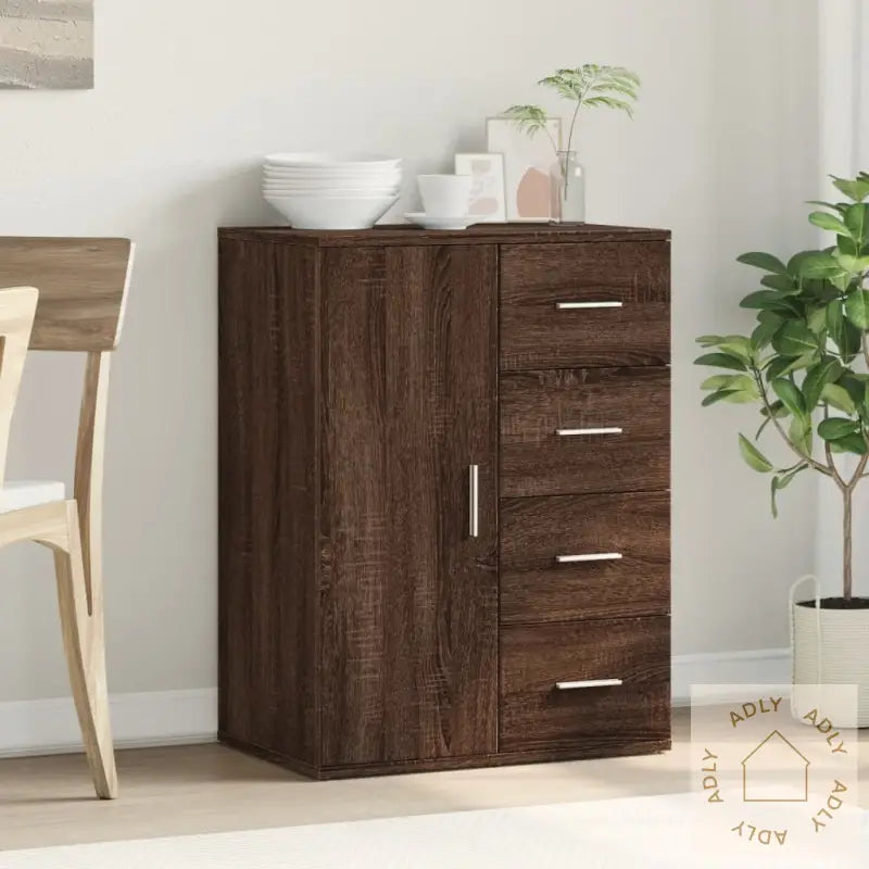 Skjenk Brun Eik 59X39X80 Cm Konstruert Tre