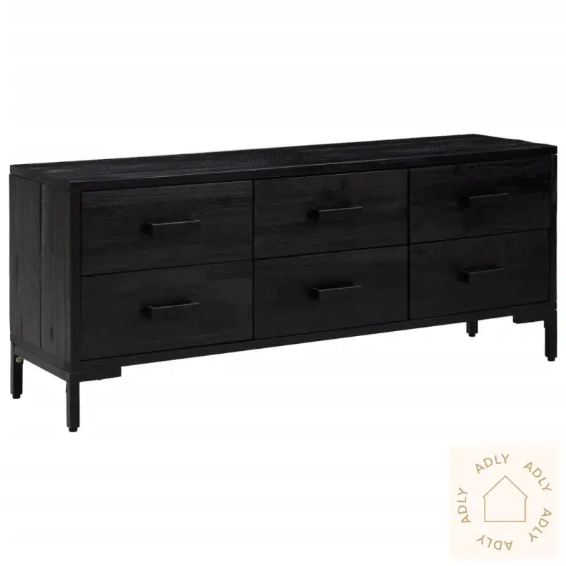 Skjenken Svart 110X30X45 Cm Heltre Furu