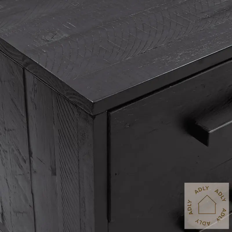 Skjenken Svart 110X30X45 Cm Heltre Furu