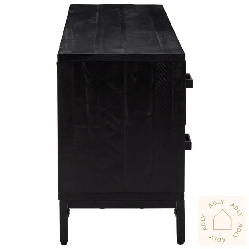 Skjenken Svart 110X30X45 Cm Heltre Furu