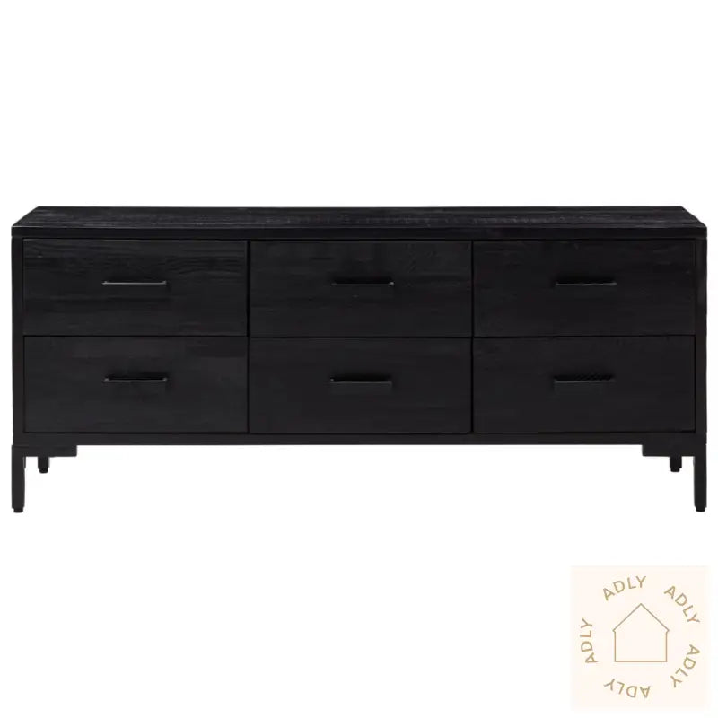 Skjenken Svart 110X30X45 Cm Heltre Furu